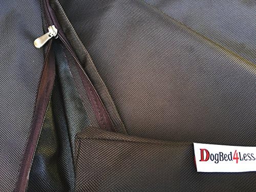 Dogbed4less Jumbo 1680 Nylon Heavy Duty Dog Pet Bed - External Zipper Duvet Cover and Waterproof Internal Cover - 55X37X8 Inches, Seal Brown