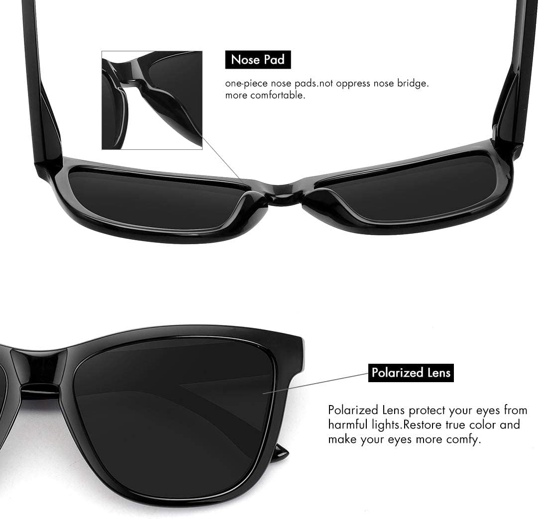 MEETSUN Polarized Sunglasses for Women Men Trendy Classic Retro Designer Style Fashion UV400 Protection 3 PACK