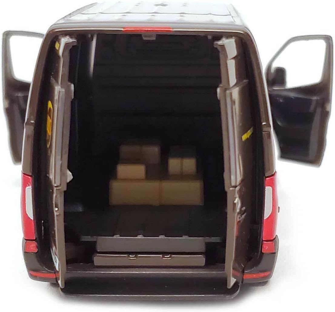 KiNSMART - Mercedes-Benz Sprinter UPS Edition Cargo Van, 1:48 O Scale Die Cast Metal Model Toy Van, Pull-Back Action