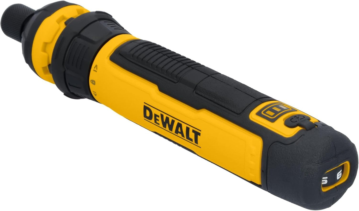 DEWALT Cordless Screwdriver, 4V USB Rechargeable Electric Screwdriver with 12 pcs Screwdriver Bit Set, LED Light, FLEXDRIVE Control, Compact, Ergonomic (DWHT66719)