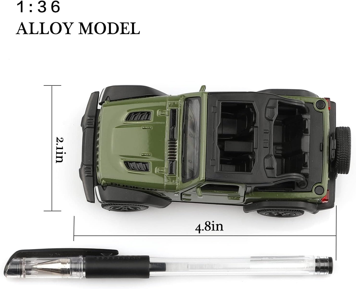 1/36 Scale Jeep Wrangler Rubicon Diecast Car Models,Pull Back Vehicles Toy Cars,Cars Gifts for Boys Girls