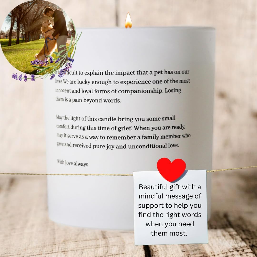 Premium Paw Prints Pet Memorial Candle – Paraffin-Free Soy Wax, Dog Memorial Gifts for Loss of Dog, Pet Loss Sympathy & Bereavement Gift, Rainbow Bridge Remembrance Gift for Grieving Pet Owner