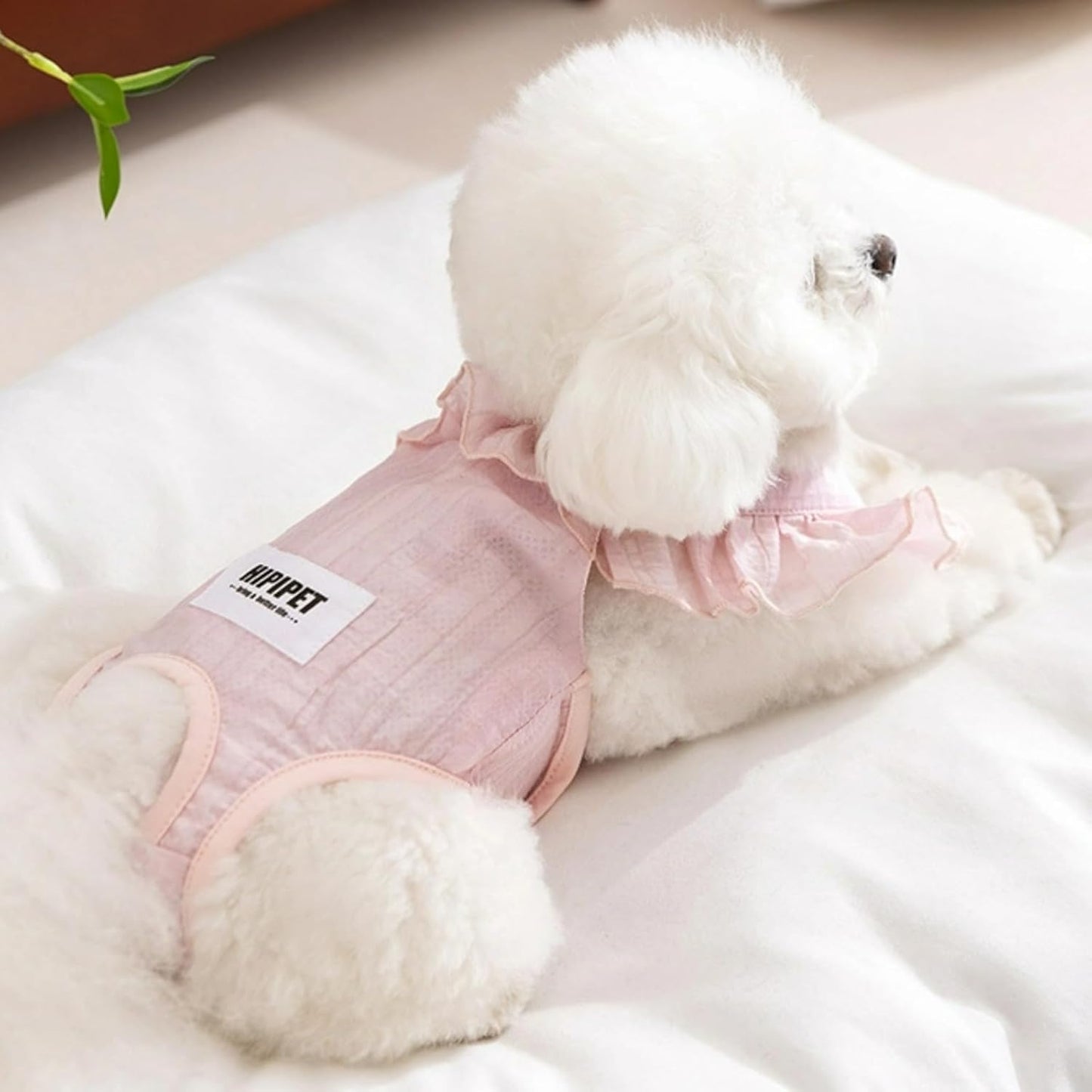 Cat Puppy Costume Cute Ruffled Pet Diaper Pants Full Coverage Design with Hook and Loop Breathable Adjustable Multiple Sizes for Cat Small Dog (Small,Pink)