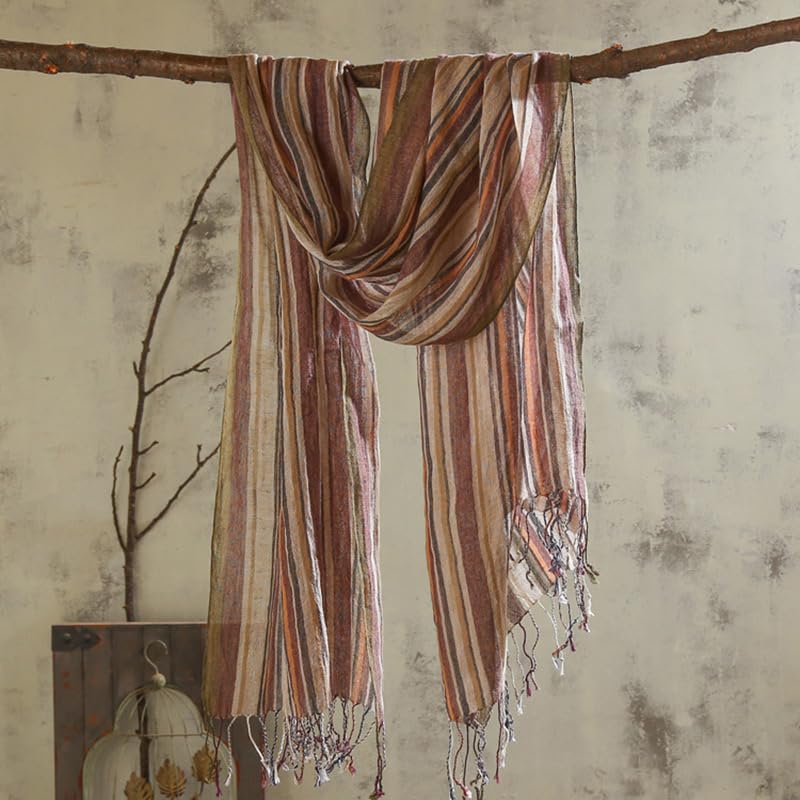 Jeelow Lightweight Summer Scarf Light Shawl Wrap Linen Feel Scarves For Men And Women