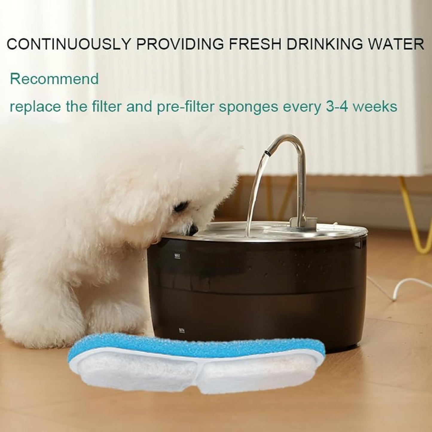 Automatic Circulating Cats Drinking Fountain High Capacity Stainless Steel Pet Water Dispenser Supply Large Capacity Bowl