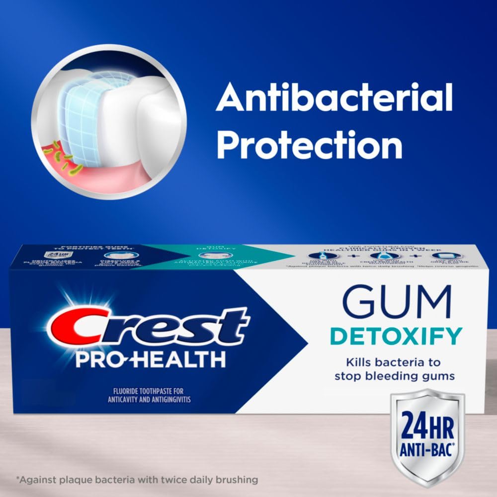 Crest Pro-Health Gum Detoxify Deep Clean Toothpaste 2.6 oz - Anticavity, Antibacterial Flouride Toothpaste, Clinically Proven, Gum and Enamel Protection, Plaque Control