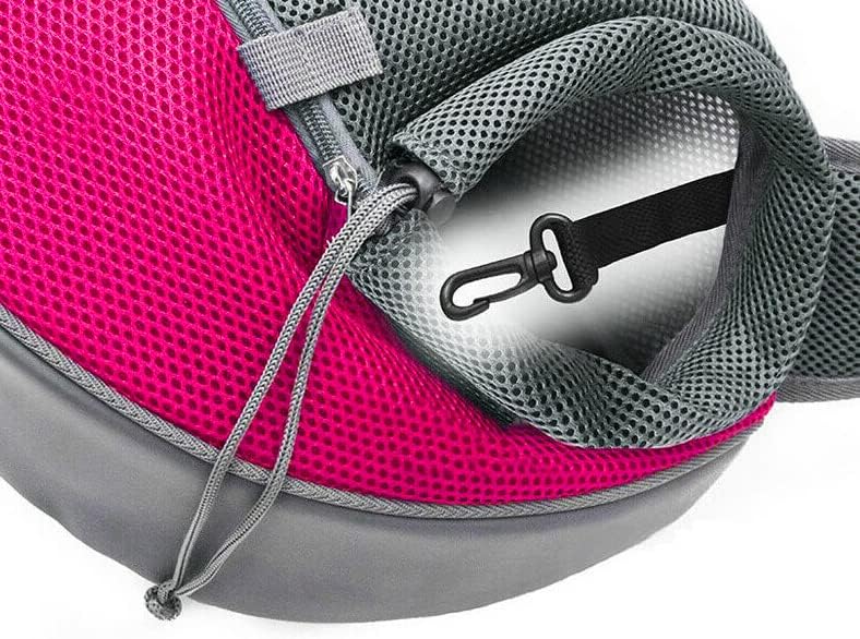 Kucehiup Pet Sling Carrier for Small Dogs Cats Breathable Mesh Travelling Hands-Free Puppy Backpack(Fits Approximately 3 lbs to 6 lb Pets)(Rose Red)
