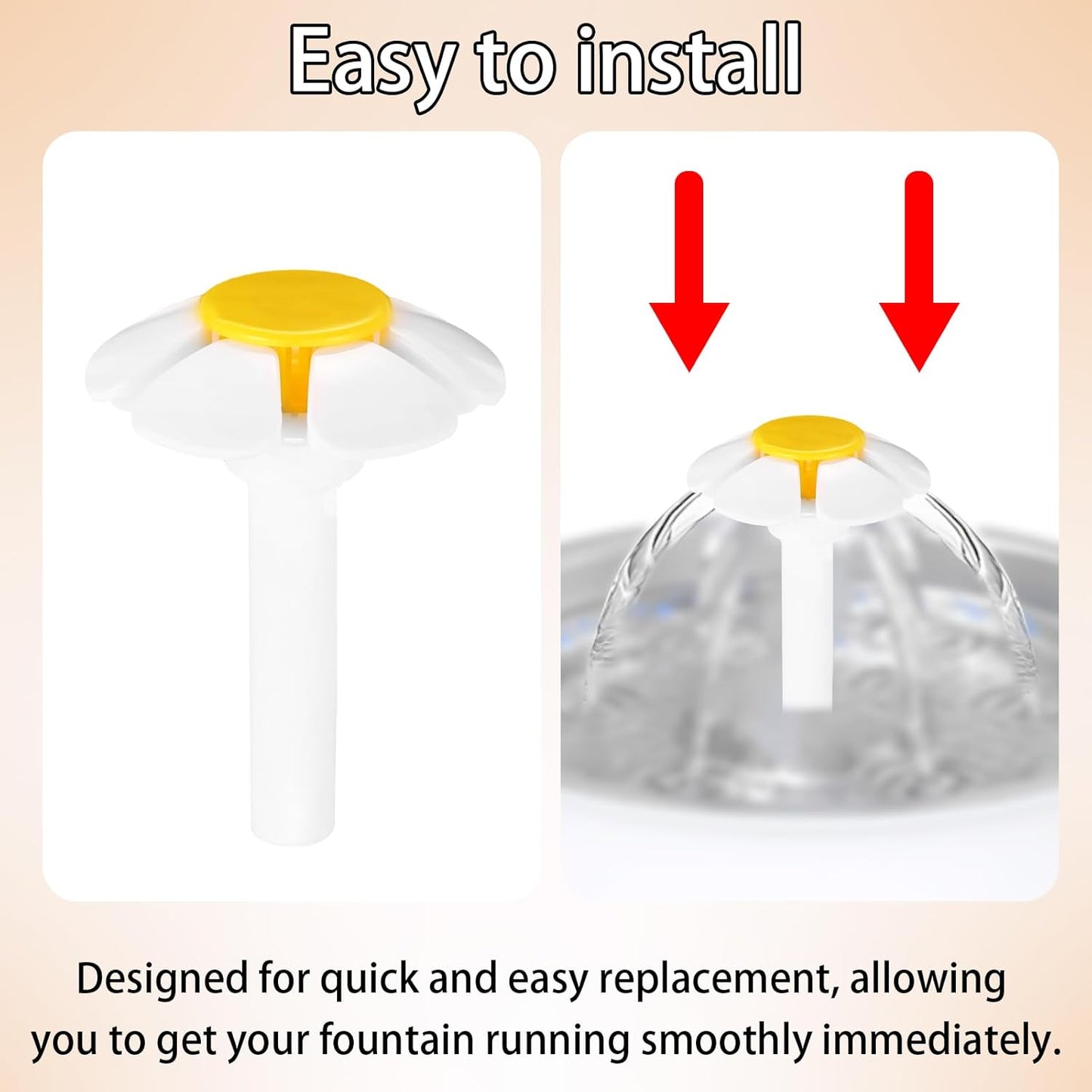 Cat Water Fountain Spout Replacement Part, Flower Kitty Drinking Fountain Top Faucet Accessories for Cats and Dogs Compatible with 2.4L/81oz Pet Water Dispenser