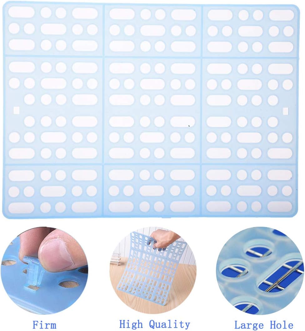 Hamiledyi 4 Pcs Rabbit Cage Mats Small Animal Plastic Feet Pads Floor Mat for Pet Cats Dogs Bunny Hamster Rat Chinchilla Guinea Pig(Blue)