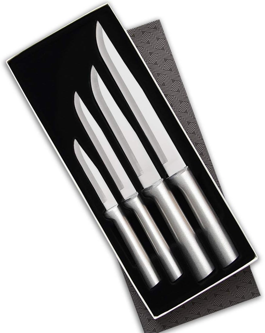 Rada Cutlery Wedding Register Gift Set (S04), 4-Piece Knife Set, Stainless Steel Blades, Silver Handle