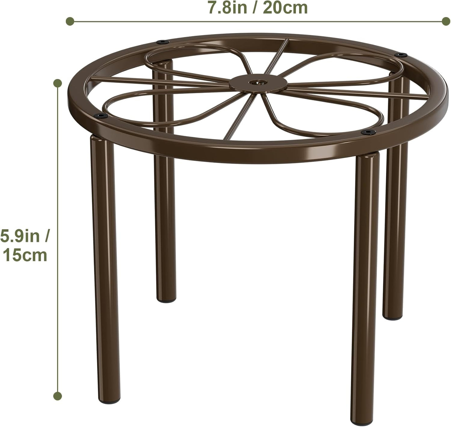 Plant Stand Plant Holder -7.9 x 7.9 x 5.9 inches Plant Riser for Garden Courtyard, Heavy Duty Flower Stand for Multiple Plant Indoor or Outdoor, Brown.