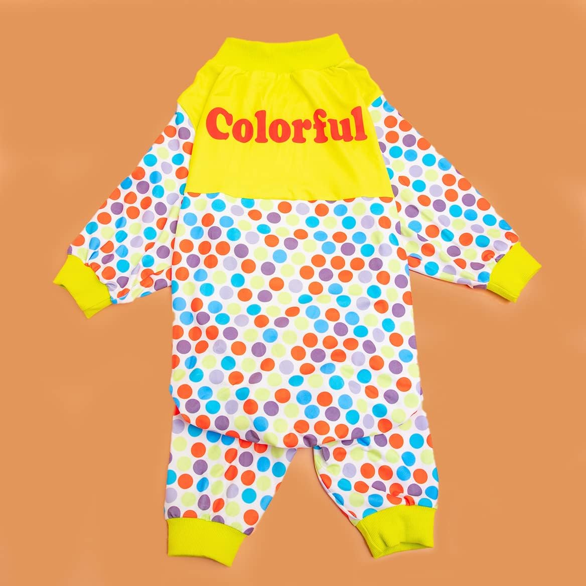 LovinPet Pet Recovery Suit for Dogs, Post Operative Jumpsuit for Dogs Apparel, Dog Onesie as Bottoming Under Dog Coats, Breathable & Elastic Hanging Out Diddly Dot Sky Prints Pajamas for Big Dogs