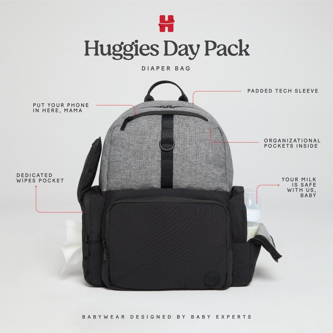 HUGGIES Unisex-adult Day Pack Diaper Backpack, Bridal Rose/Two Tone, One Size
