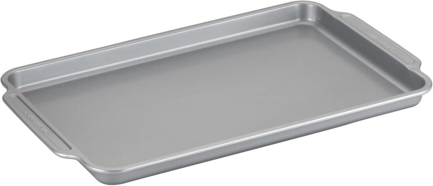 Farberware Nonstick Steel Bakeware Set with Cooling Rack, Baking Pan and Cookie Sheet Set with Nonstick Bread Pan and Cooling Grid, 10-Piece Set, Gray
