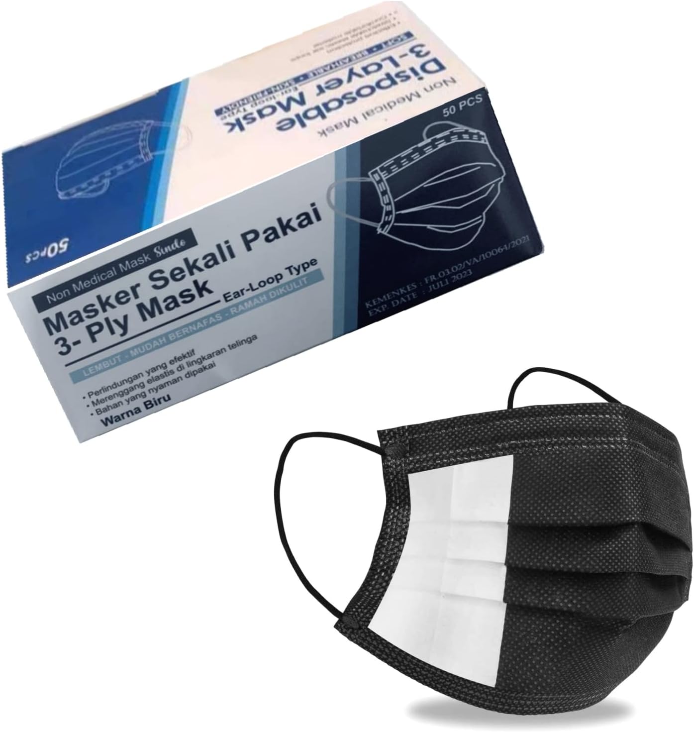 Disposable Face Mask,50 Pack Face Mask 3 Ply Filter Protection, Disposable Face Mask, 50 Disposable Protective Mask