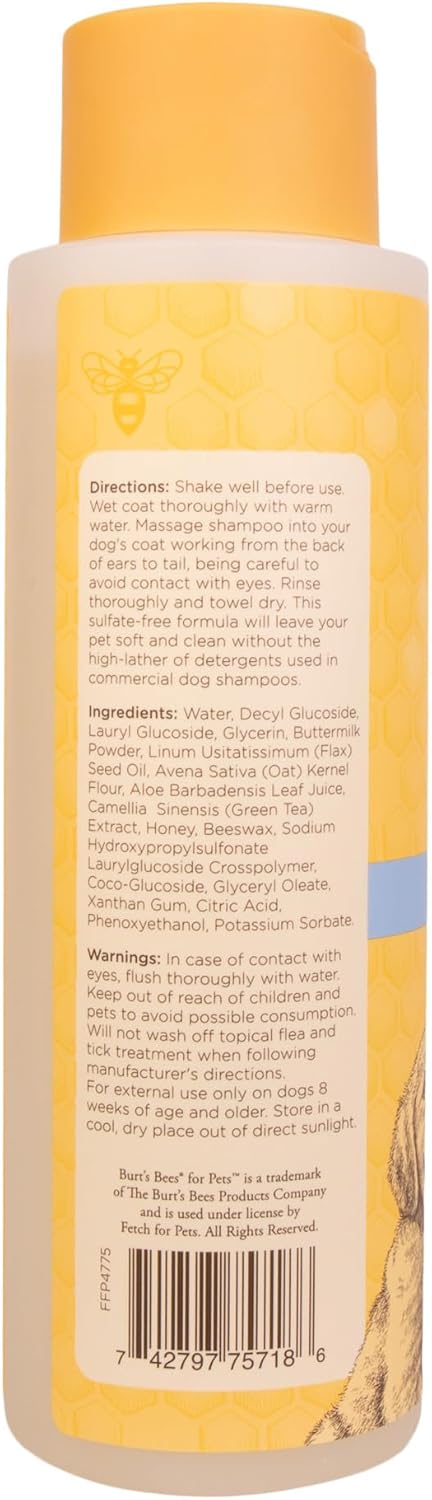 Burt’s Bees for Pets Tear Free Puppy Shampoo & Conditioner with Buttermilk, 2 in 1 Gentle Dog Shampoo for Puppies, Cleans and Conditions Sensitive Skin, 16 Fl Oz