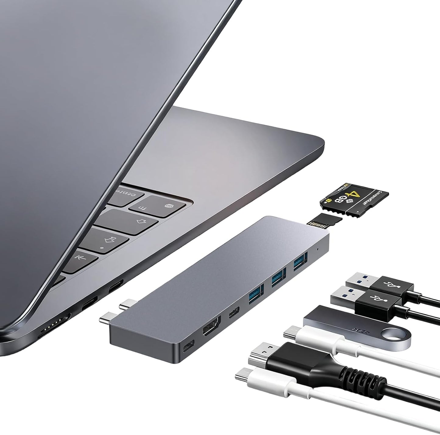 USB C Hub,8 in 2 USB Adapter for MacBook Pro Air，Thunderbolt 4 Dock 100W PD, 40Gbps, 4K HDMI, USB C 3.0, 3 USB A 3.0, SD/TF Card Reader, Compatible with MacBook Pro Air M1/M2/M3/M4