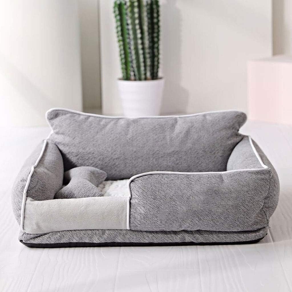 Kennel High Back Four Seasons Universal Dog Bed Removable And Washable Back Cat Litter Cat Villa Large Dog Small Dog Teddy Dog Bed Dog House Cat Litter Winter Warm Dog Bed P (Small)