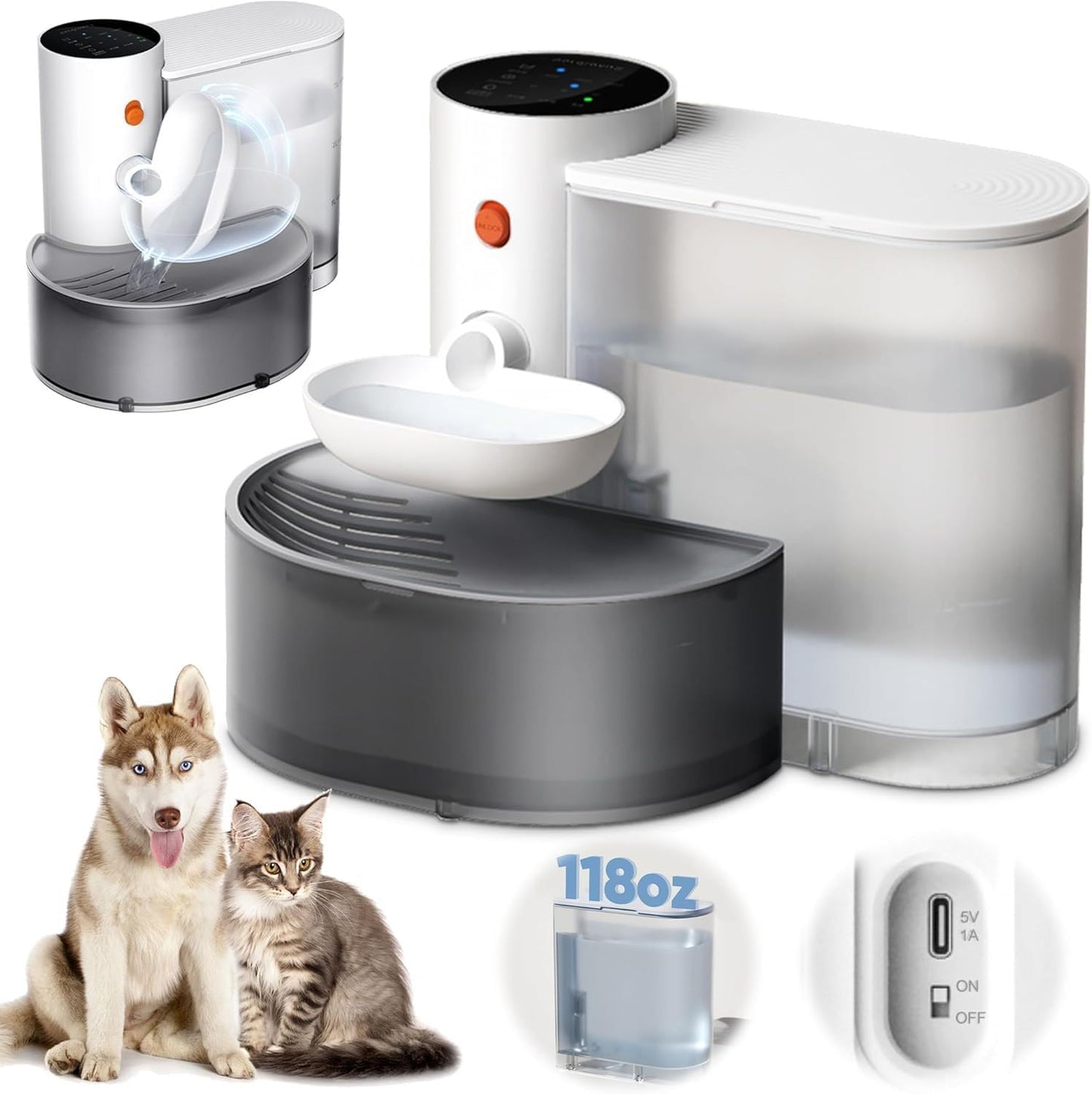 Smart Pet Water Fountain - Pet Attraction Automatic Tilt Dispenser, Universal for Dogs and Cats