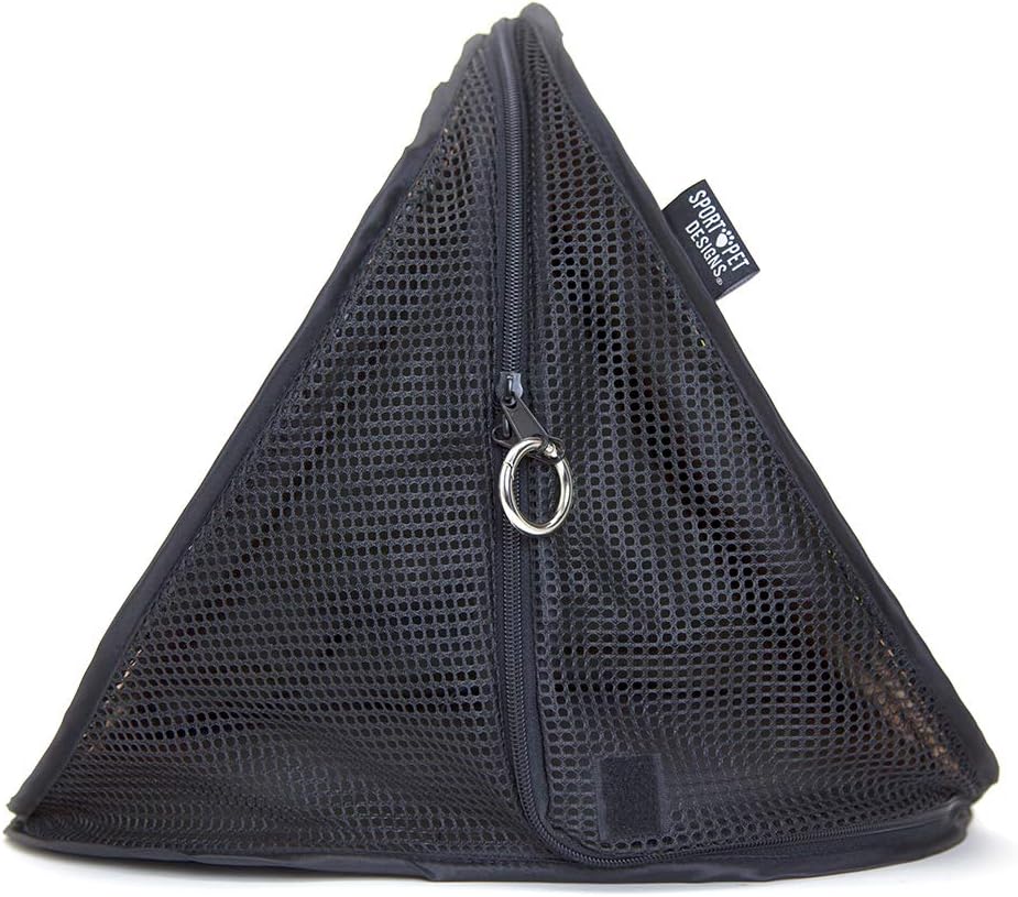 SportPet Designs Pop Open Cat Carrier, Soft-Sided Collapsible Travel Carrier for Cats up to 15 lbs, Lightweight Portable Design with Mesh Ventilation & Secure Zippers, Patterned Live Cat