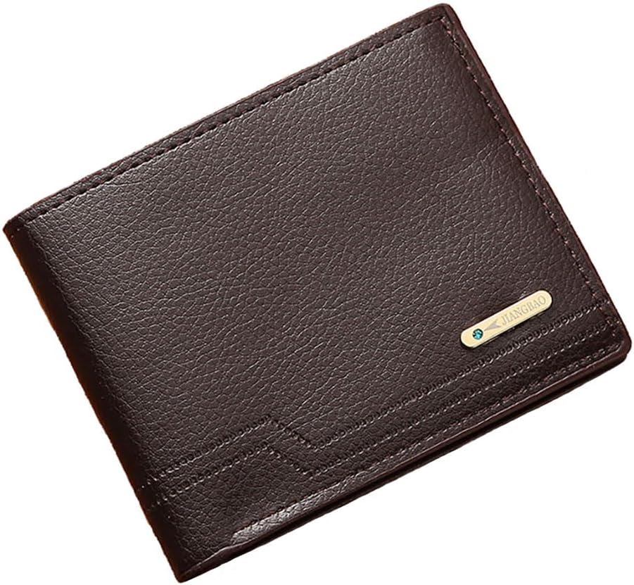 Slim Wallet for Men with Coin Purse, Minimalist Wallet with Zipper, Bifold Mens Wallets with Credit Card Holder, PU Leather Men's Wallet with Money Clip, Carteras Para Hombres (Coffee L)