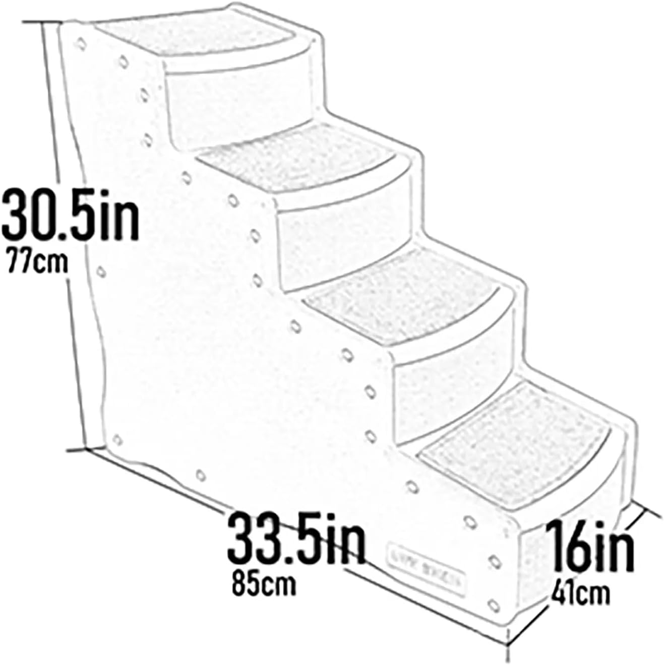 Pet Gear Easy Step IV Pet Stairs, 4 Step for Cats/Dogs, Removable Washable Carpet Treads, for Pets Up to 150lbs, No Tools Required, Available in 9 Colors, Espresso/Cream Soft Step