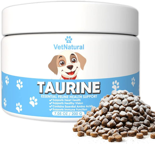 Doggy Supps Taurine for Dogs, 99.99% Pure Taurine Powder – Immune Support, Boost Energy, Skin & Coat Health for Heart, Vision & Daily Wellness – Easy to Mix in Food, Includes Measuring Spoon