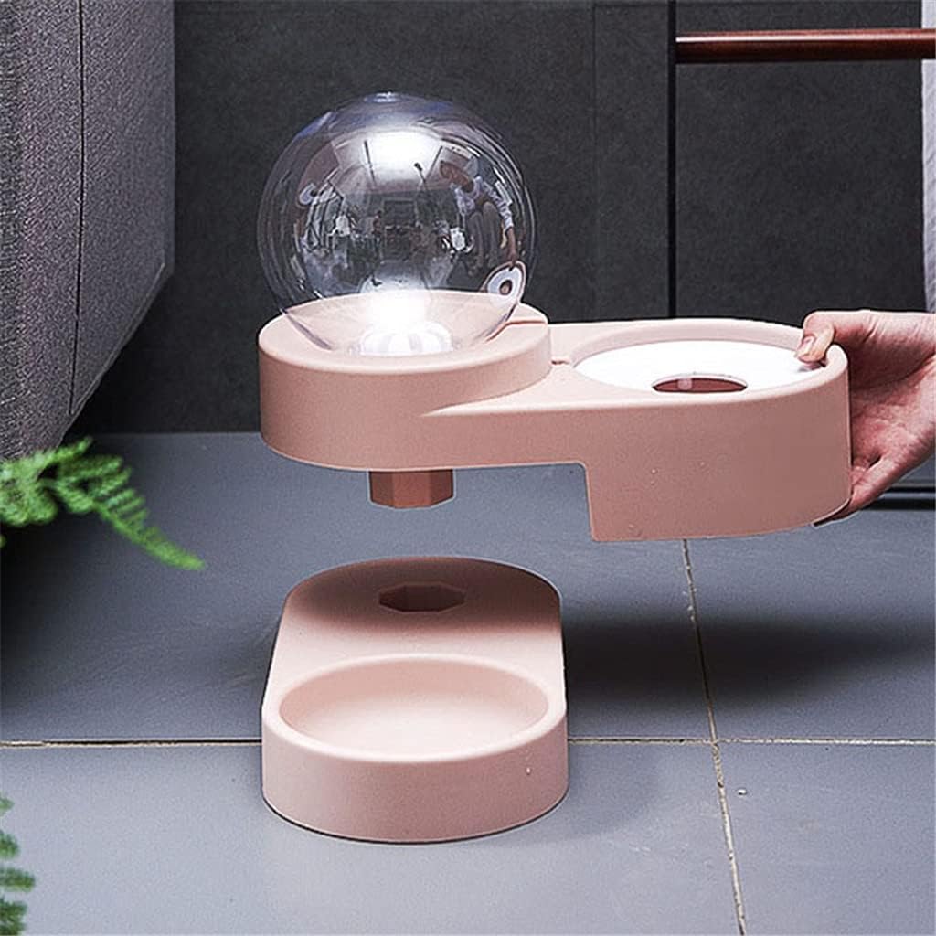 Pet Dog Bowls Cats Water Fountain Automatic Pet Feeder for Dogs Cats 1.8L Pet Drinking Dispenser Dog Double Bowl (Color : Blue) (Pink)