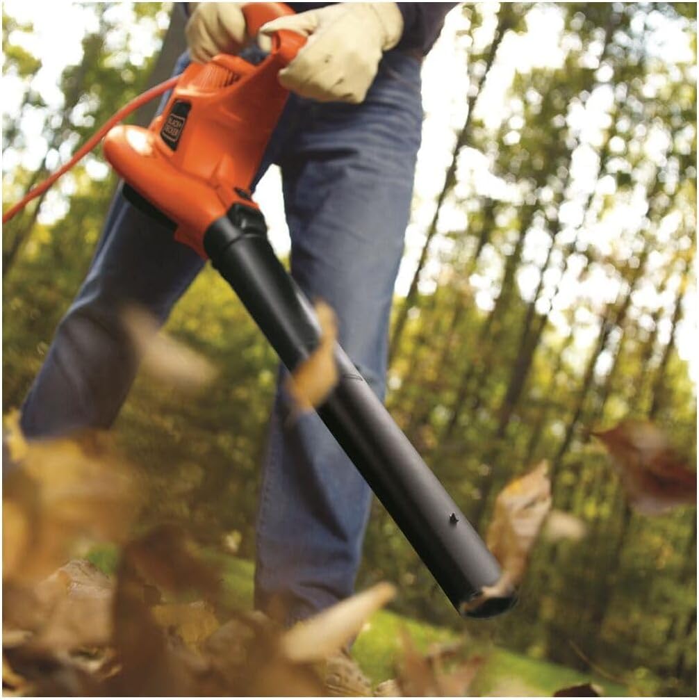 BLACK+DECKER Leaf Blower Leaf Vacuum and Leaf Mulcher 3-in-1, Electric Blowers for Lawn Care, 12 Amp, 250 MPH, 400 CFM (BV6000)