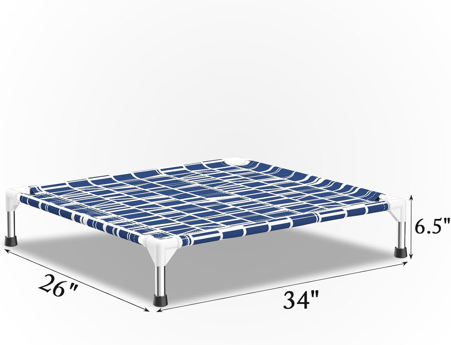 Elevated Dog Bed - Soft Comfortable Fabric, Easy to Clean, Stainless Steel Frame, Raised Design for Air Circulation, Durable Pet Cot for Medium Dogs, Breathable & Stable Pet Bed