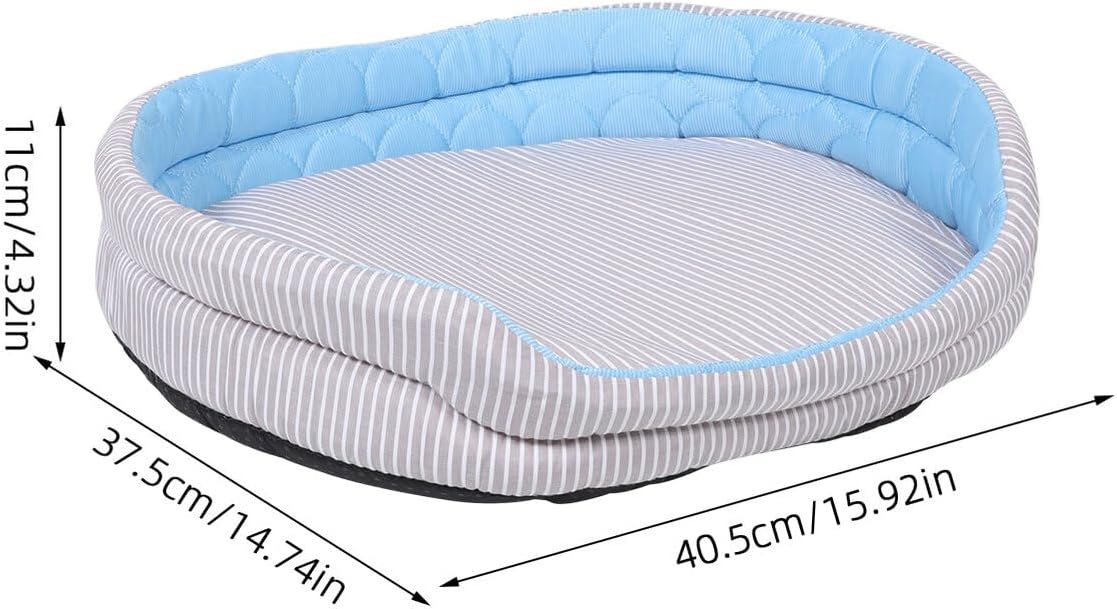 PRETYZOOM Summer Cooling Pet Bed Mat with Self-Cooling Gel, Washable Non-Toxic Dog and Cat Cooling Pad for Indoor Outdoor Use, Blue Small Size for Puppies and Cats