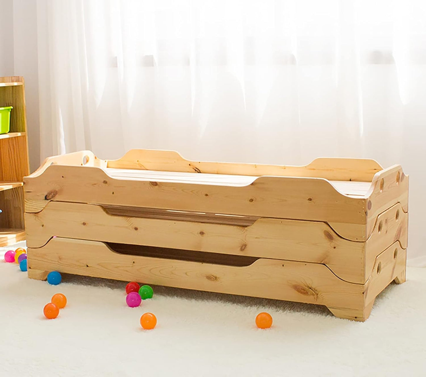 Wooden Raised Pet Bed for Big Dog Cat, Comfortable Orthopedic Dogs Sofa, for Training, Camping, Picnic, for Pets Within 40 Kg / 88 Lbs