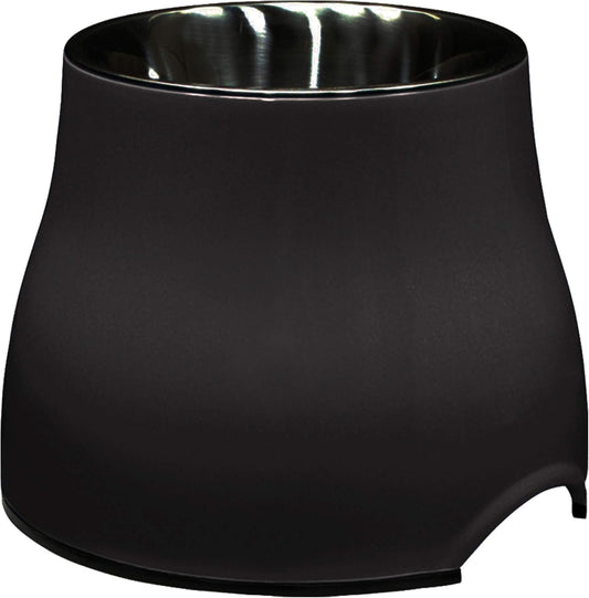 Dogit Elevated Dog Bowl, Stainless Steel Dog Food and Water Bowl for Large Dogs, Black, 73752