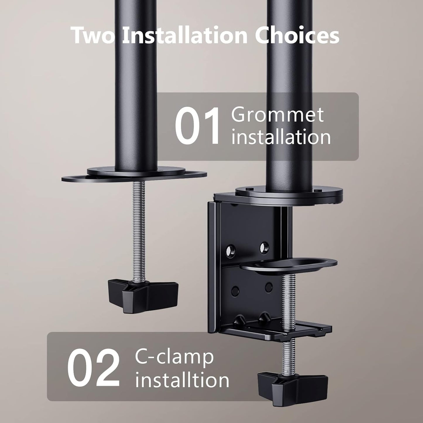 ErGear Dual Monitor Stand, Heavy Duty Adjustable Monitor Desk Mount for 2 Screens up to 32 Inches, Fully Adjustable Height, Tilt, Swivel, Rotate, Supports 17.6 lbs per Monitor Arm, Easy Installation