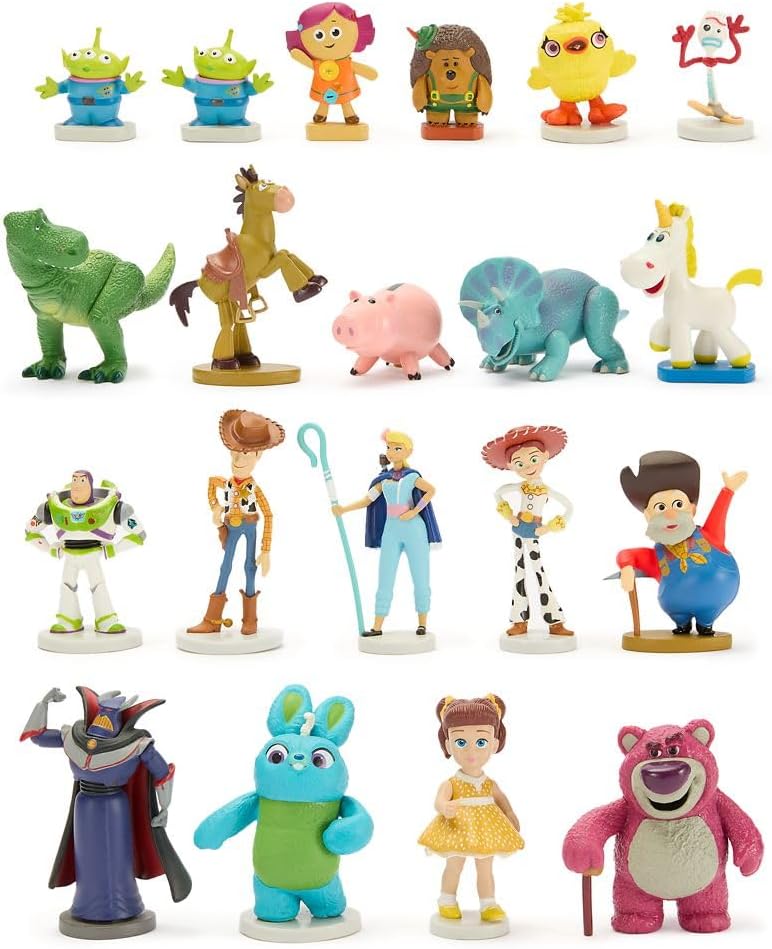 Disney Store Official Toy Story Mega Figure Set- 19 Fully Sculpted Figurines - Includes Woody, Buzz Lightyear, Jessie, Rex, & More - Perfect Pixar Gift for Fans of Toy Figures & Playsets