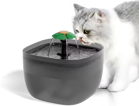 Pet Water Fountain W7, 67oz / 2 Liters Automatic Cat, Dog Water Fountain Pet Water Dispenser Ultra-Quiet Water Pump 360-degree Waterfall Shower, Automatic Pet Water Fountain, Small, Black