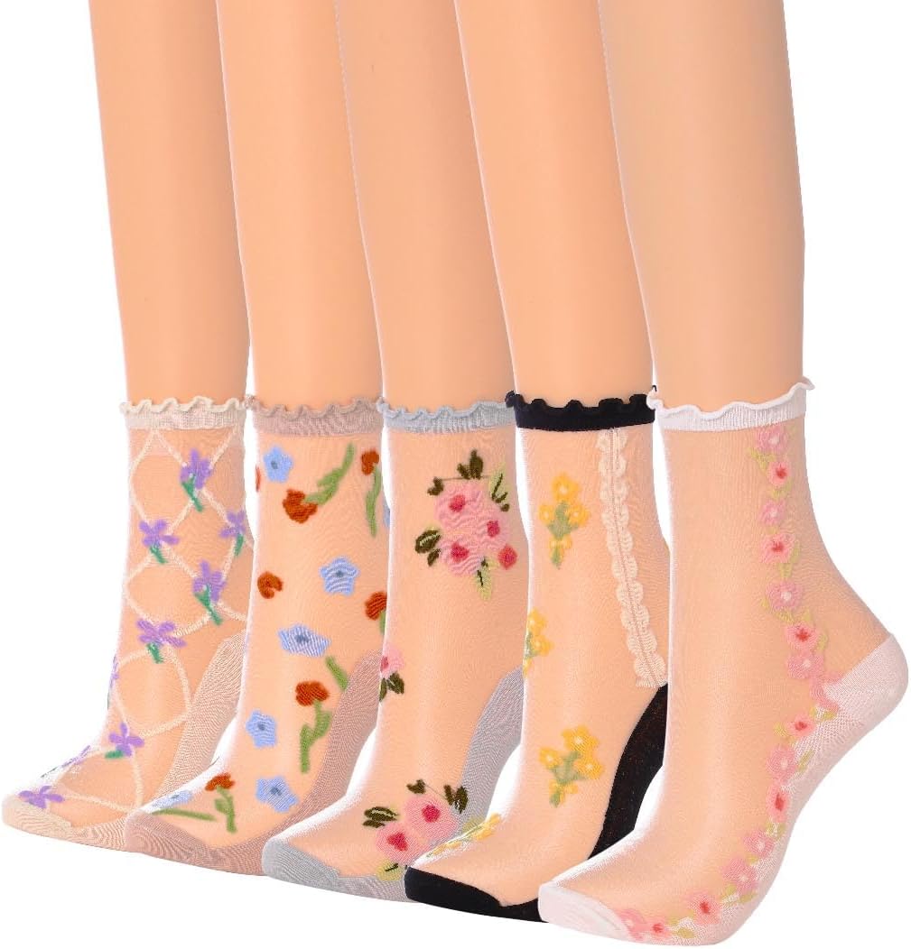 Campsis Women Sheer Socks Sheer Ankle Socks for Women and Girls
