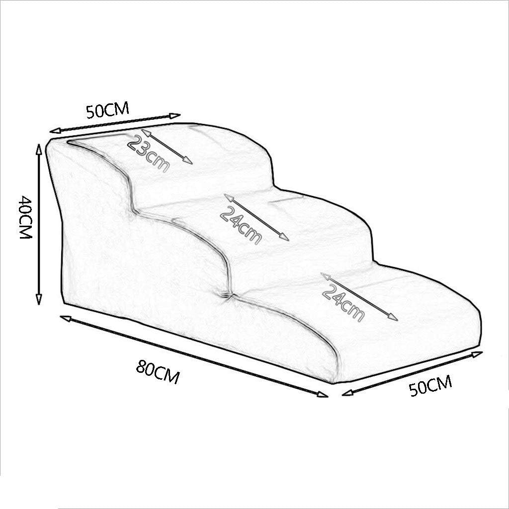Pet Rest Cushion Leisure Entertainment Toy Bed Ladder Slide Slip Bottom Stairs Steps (Red 4 Step)