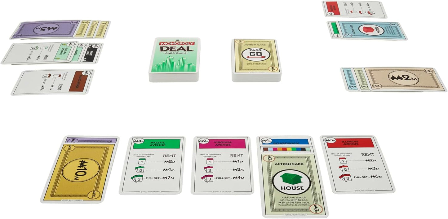Monopoly Deal Card Game | Quick-Playing Card Game | Fun Games for Families and Kids | Ages 8 and Up | 2 to 5 Players | 15 Mins. | Travel Games