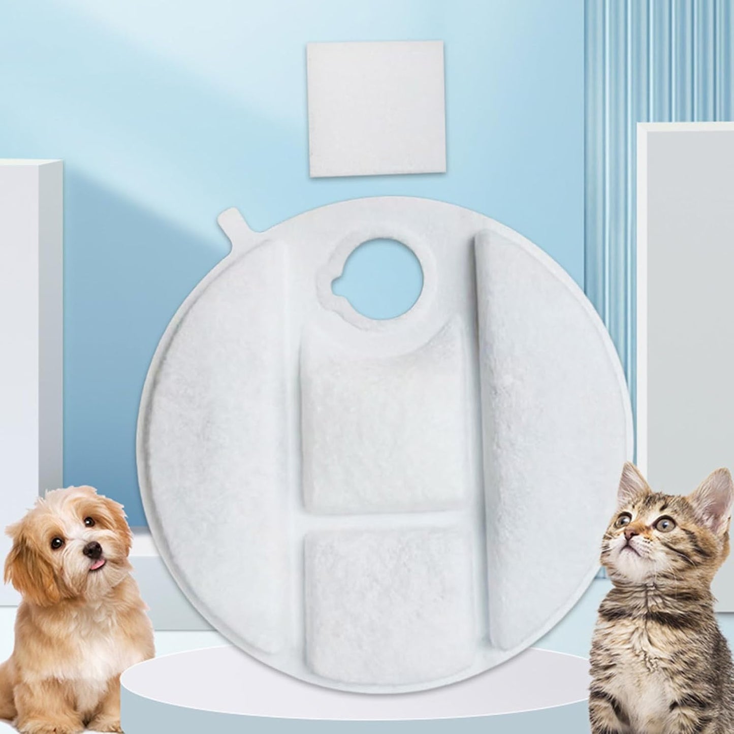 4 Pack Replacement for Pet Fountain Unique Round Double Filtration Double Filtration Replacement Automatic Pet Fountain