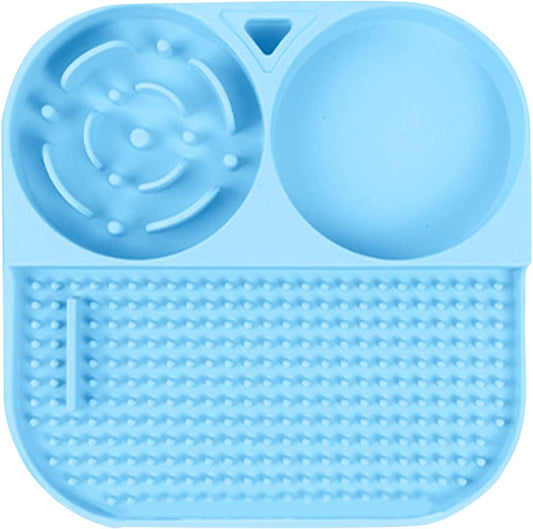 Pet Dining Bowl Food Safe Suction Cup Slow Feed Container Nonslip Base Prevents Overeating Maintains Area Silicone Pet Feeding Mat