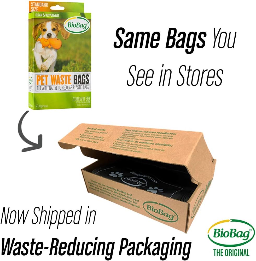 BioBag Premium Pet Waste Bags, Standard Size, 200 Count, Great For All Dog Breeds, Fits in Standard Park Dispensers