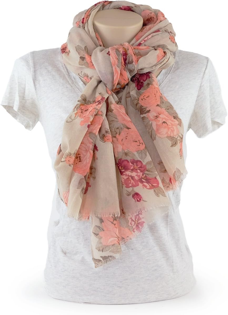 MIMOSITO Scarfs for Women Lightweight Floral Flower Fashion Wrap Shawl Fall Winter