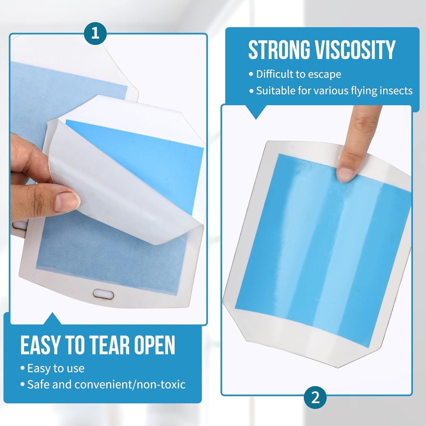 2 Pack Flying Insect Traps for Indoor, Plug-in Bug Catcher for Flies, Fruit Flies, Gnats, Moths, Noiseless for Home, 30-Day Glue Card Replaced (2 Devices & 8 Refills)