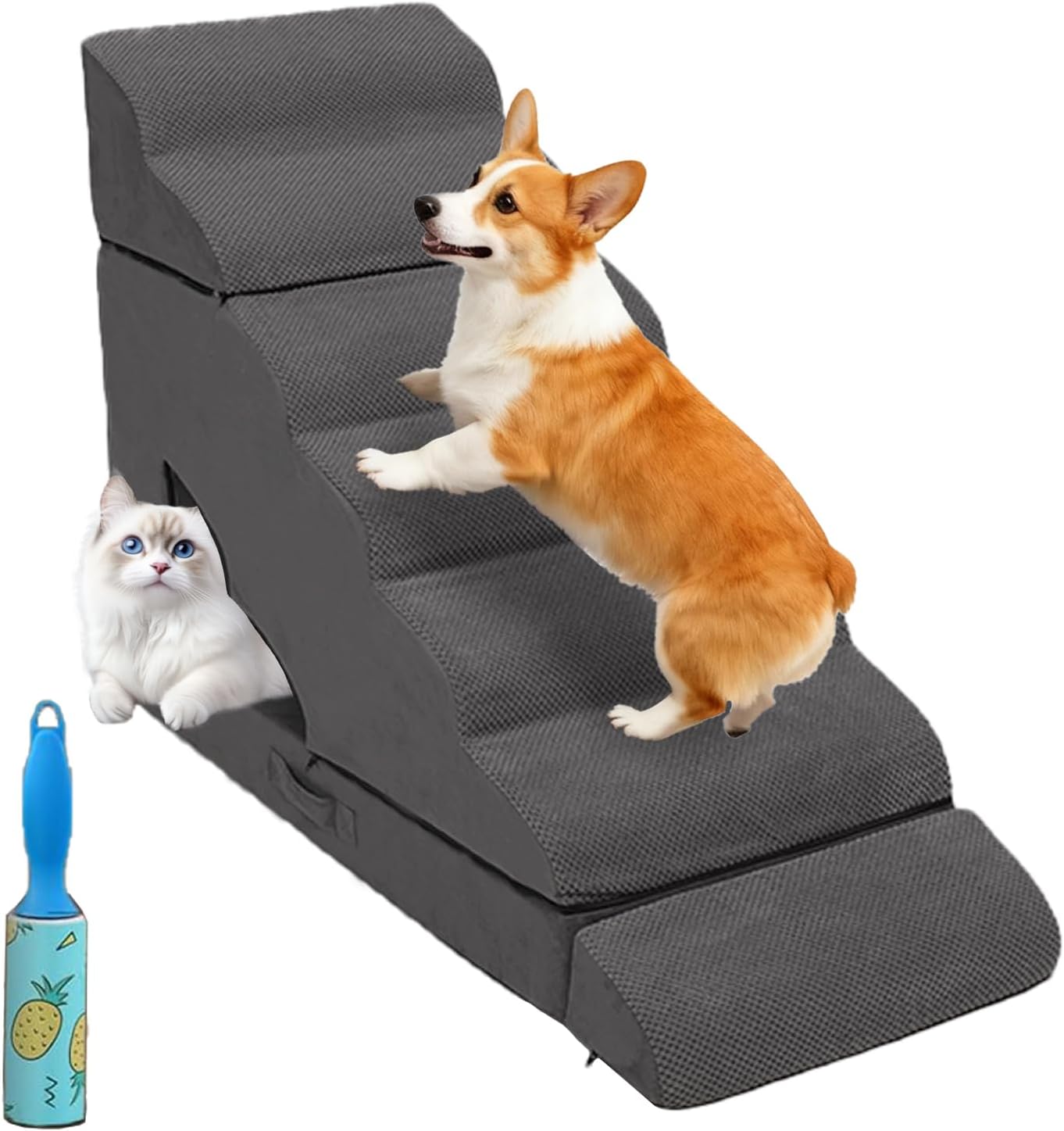 7-Step Dog Stairs for High Beds 30-36", Non-Slip Pet Steps for Large Dogs, Pet Stairs for Small Old Dogs/Cats