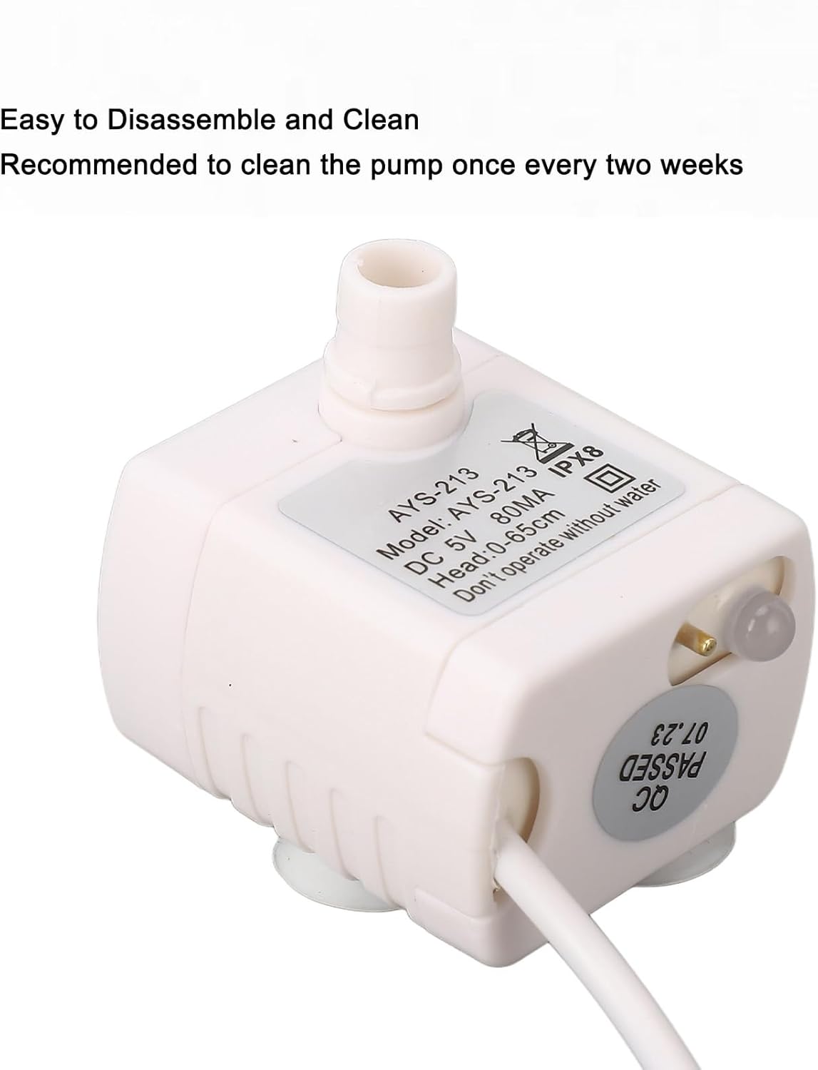 Pet Water Fountain Pump Quiet Prevent Dry Burning USB Powered DC Brushless Motor Mini Cat Water Dispenser Pump