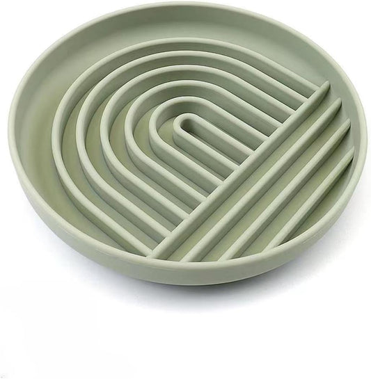 Slow Feeder Dog Bowl,Silicone Puzzle Bowl & Lick Mat,Preventing Choking Dog Bowls,Slow Eating,Healthy Eating,Anti Gulping Slow Feeding Dog Bowl,Dishwasher Safe(Sage Green)