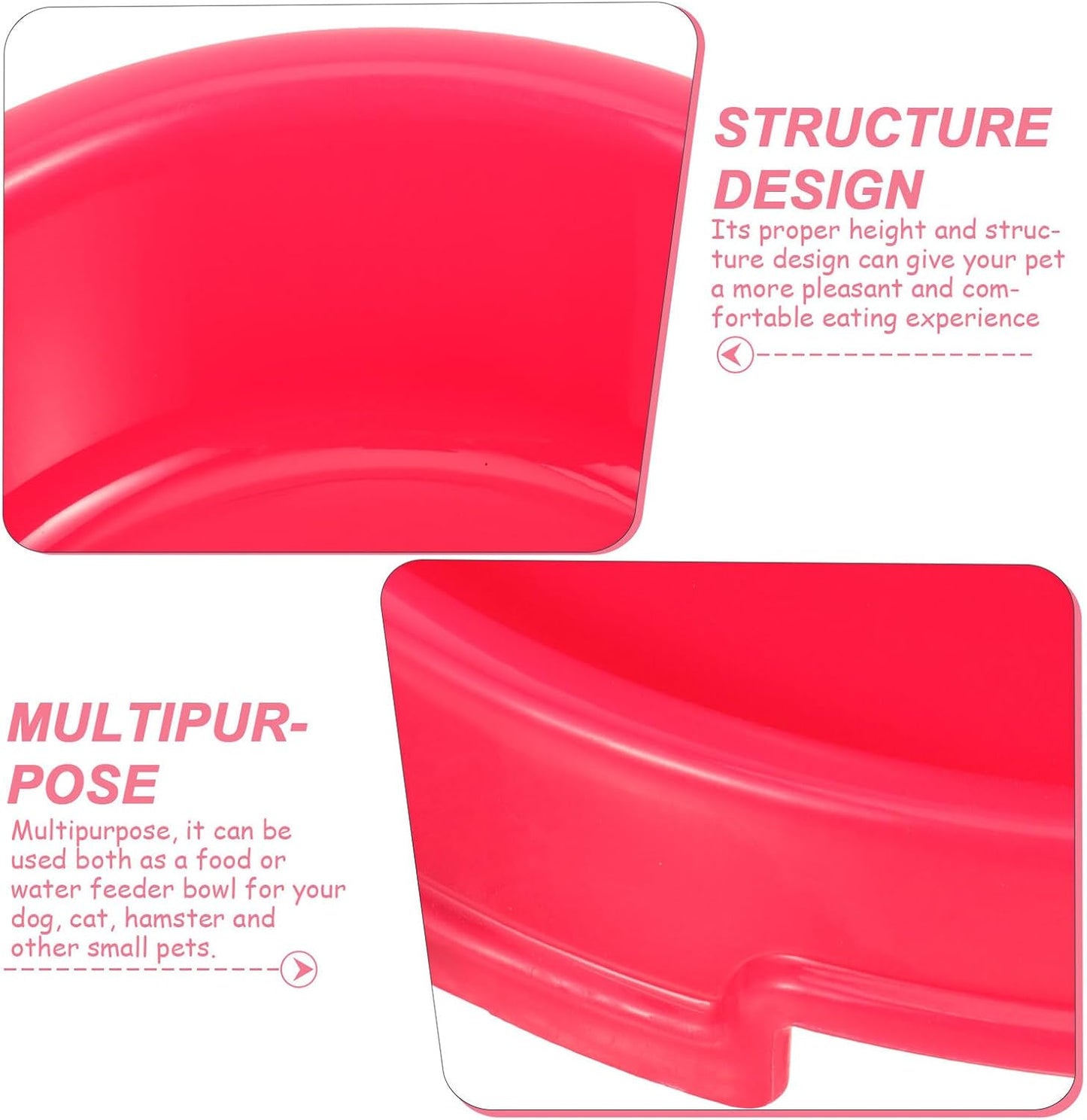Milisten Dog Feeding Bowl Plastic Pet Feeder Red Round Dog Food Container Single Bowl for Puppies