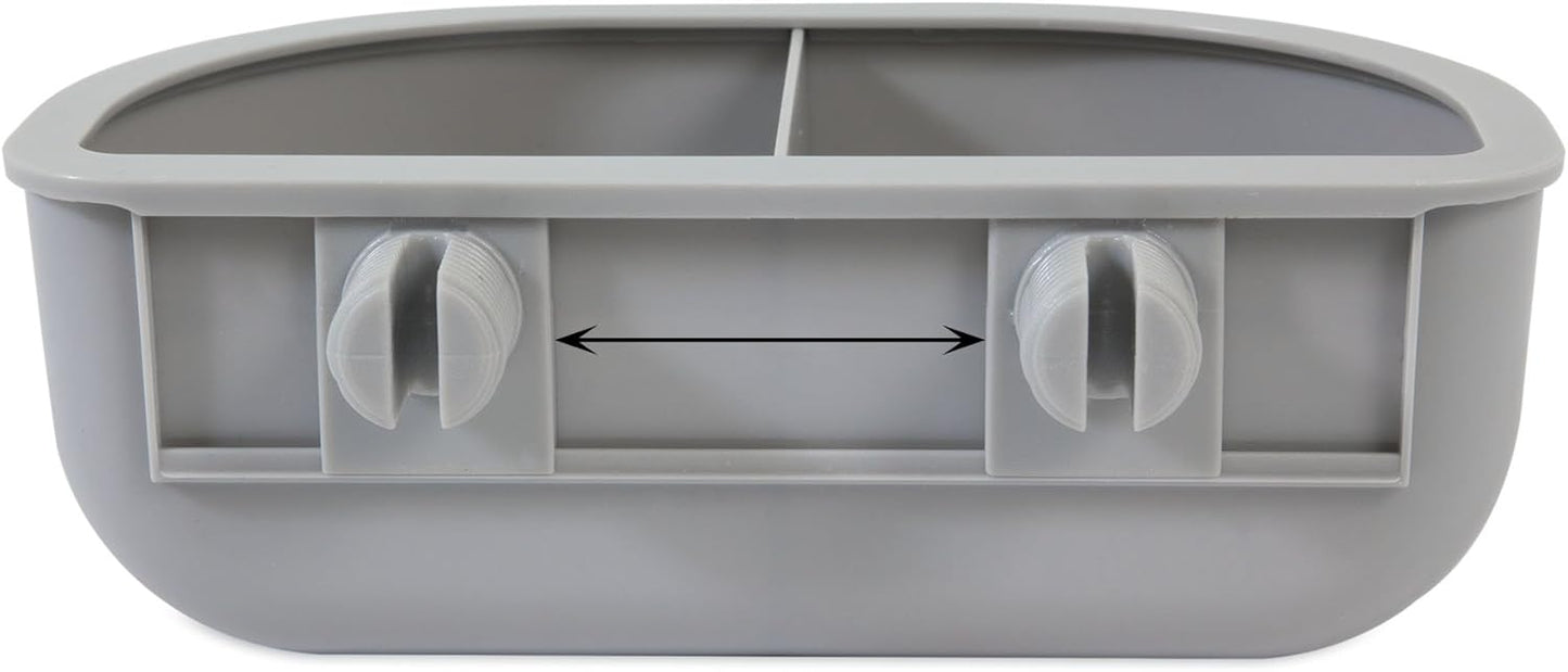 Petmate Double Diner Kennel Bowl, Gray, Small