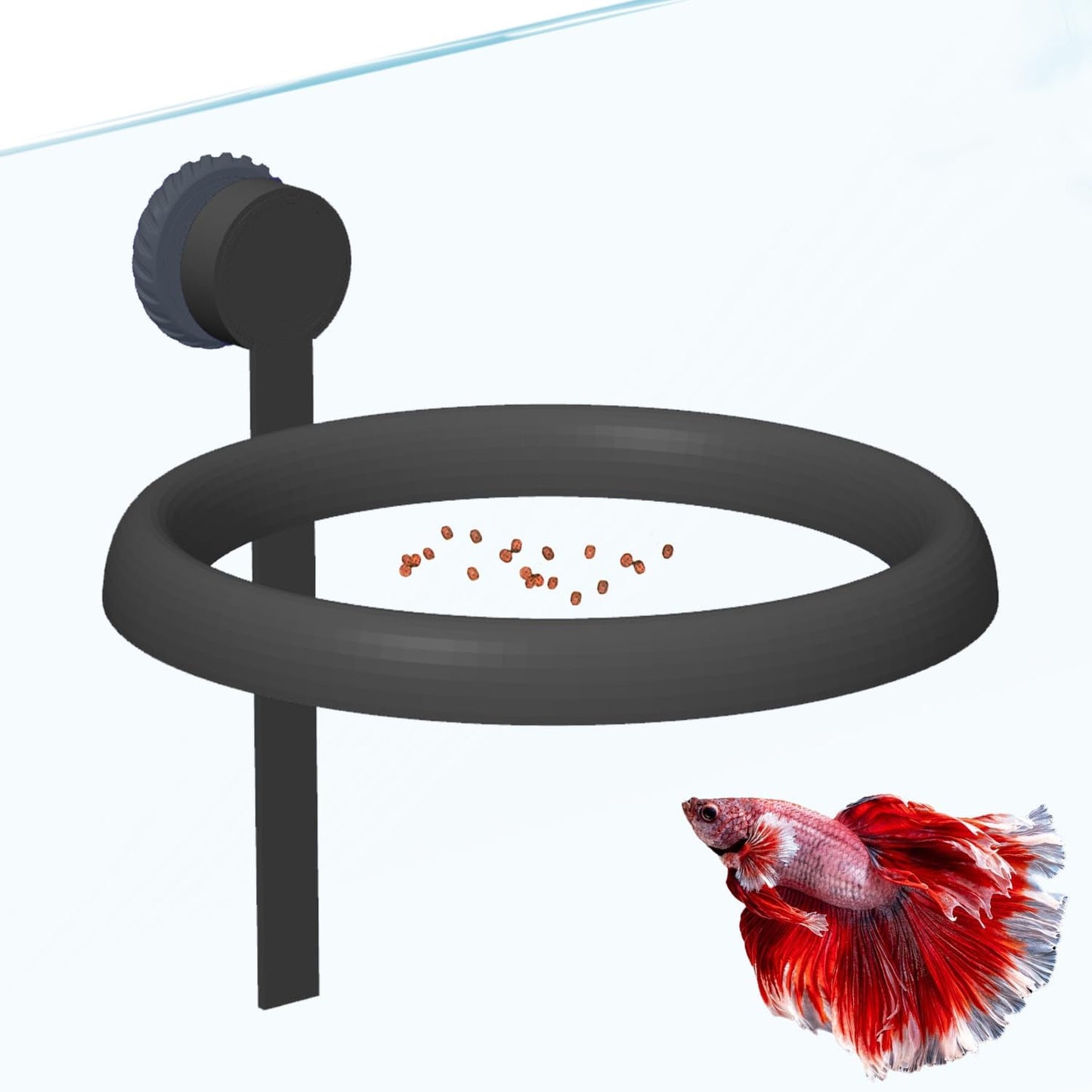 Magnetic Fish Feeding Ring, Aquarium Floating Feeder, Self-Adjusting to Water Level Fish Food Holder for Betta Goldfish Guppy Turtle
